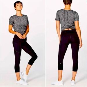 Lululemon Speed Up Crop 21 Black Leggings Women Size 4
